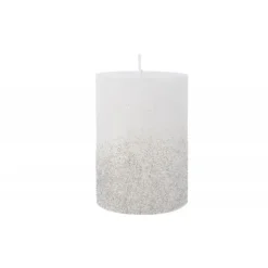 Candela decorata con glitter 10 cm.