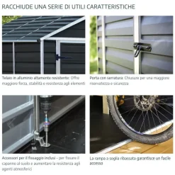 Canopia Voyager Casetta Da Giardino in Policarbonato 139X90X146 cm Grigio