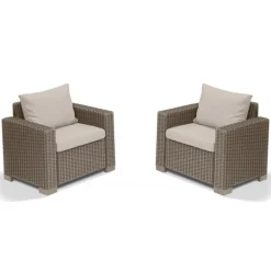 Keter 2 Poltrone Con Braccioli CALIFORNIA Cappuccino