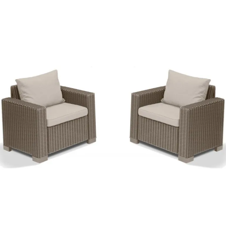 Keter 2 Poltrone Con Braccioli CALIFORNIA Cappuccino