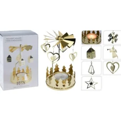 Porta Tea Light Girevole Oro. Pezzo Singolo