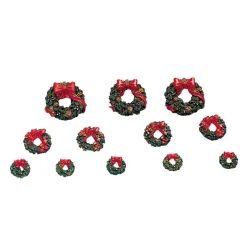 Wreaths With Red Bow Set of 12 Cod. 34957